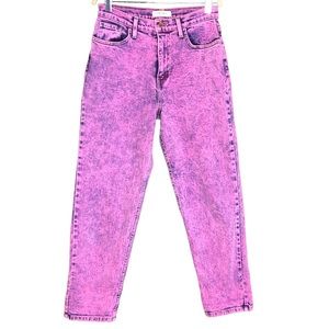 Pink Acid-Wash High-Rise Women's Jeans
